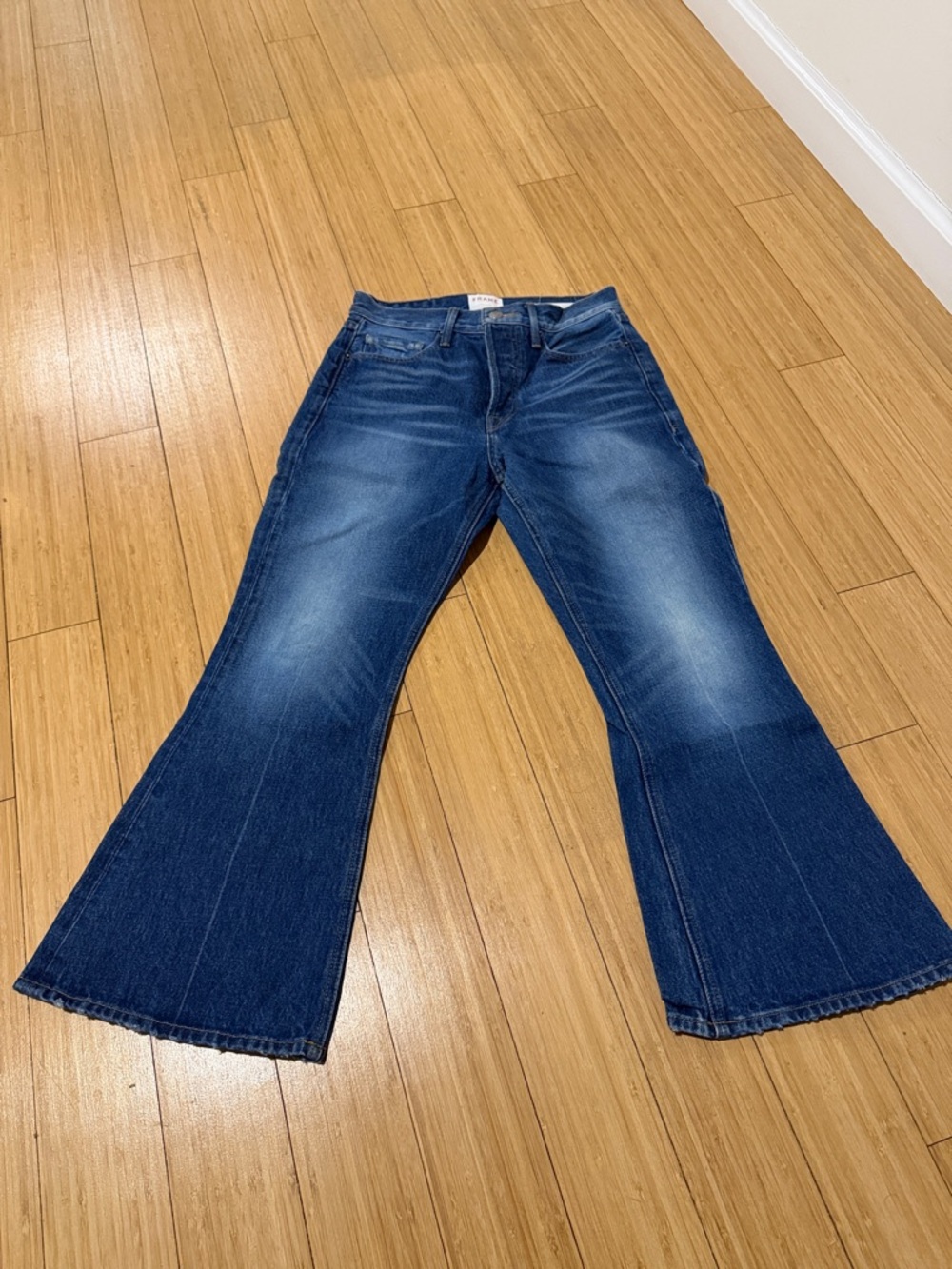 Frame Denim Dark Indigo Flare Jeans
